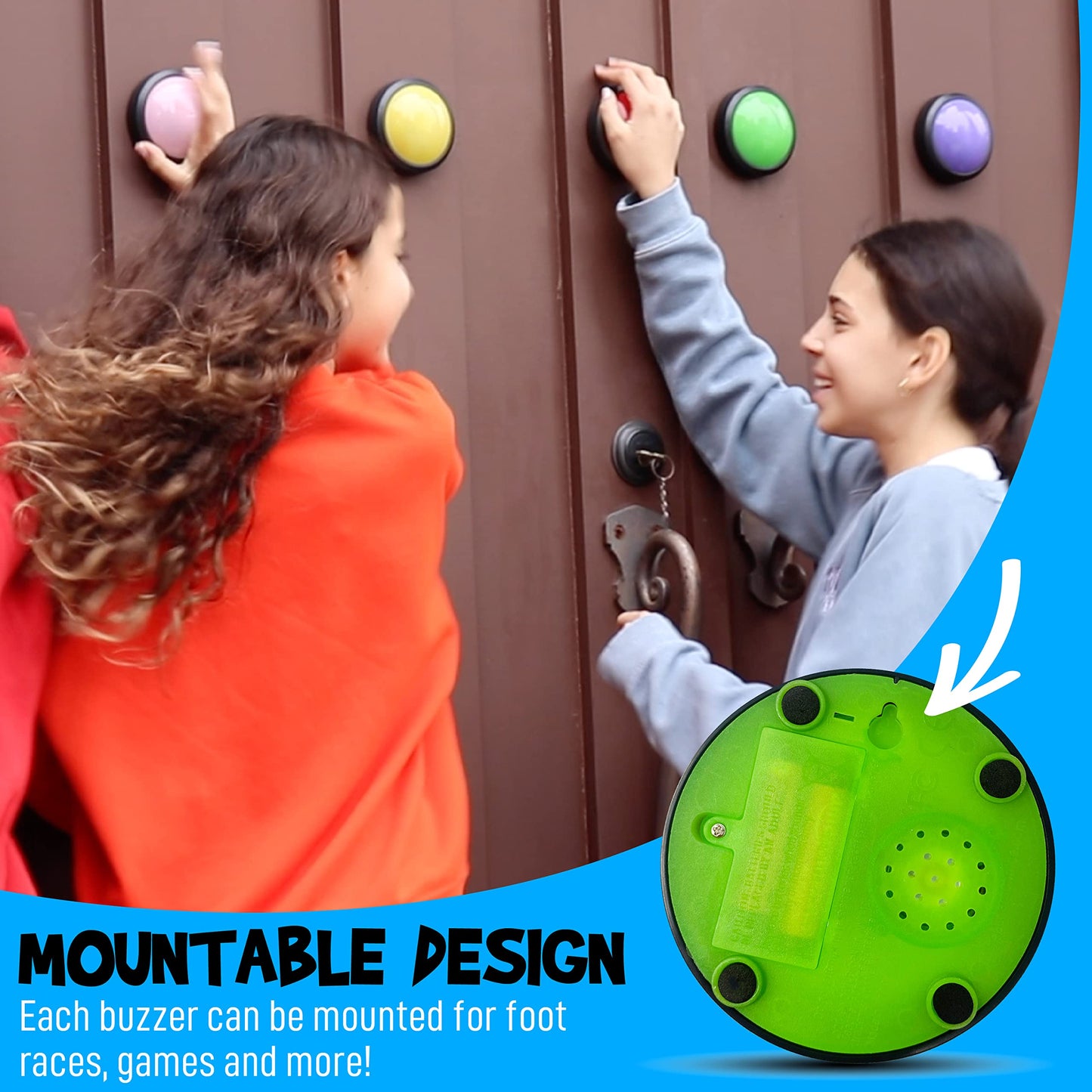 Teacher'S Choice 4 Pack Game Buzzers With Unique Loud Sounds For Each Buzzer | Great For Trivia Games, Family Feud, Jeopardy, Co