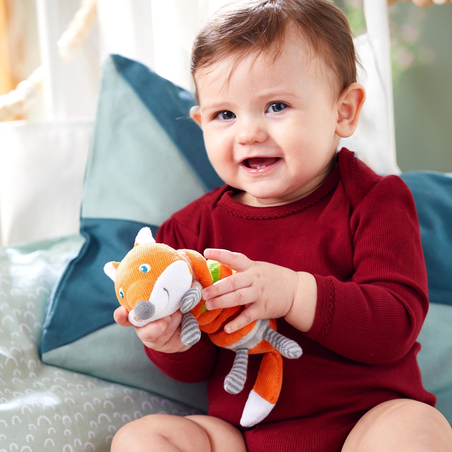 HABA Fox Soft Corduroy Vibrating Plush Baby Toy