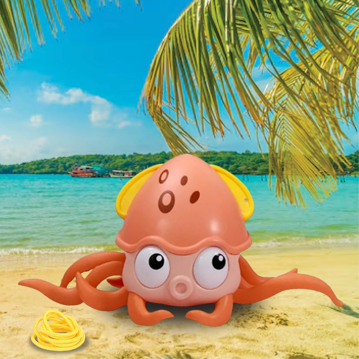 Playmagic 2 In 1 Pull Along & Bath|Swimming Octopus With String Attached|Interactive & Early Learning Toy|Floating Bathtubtoy|Pr