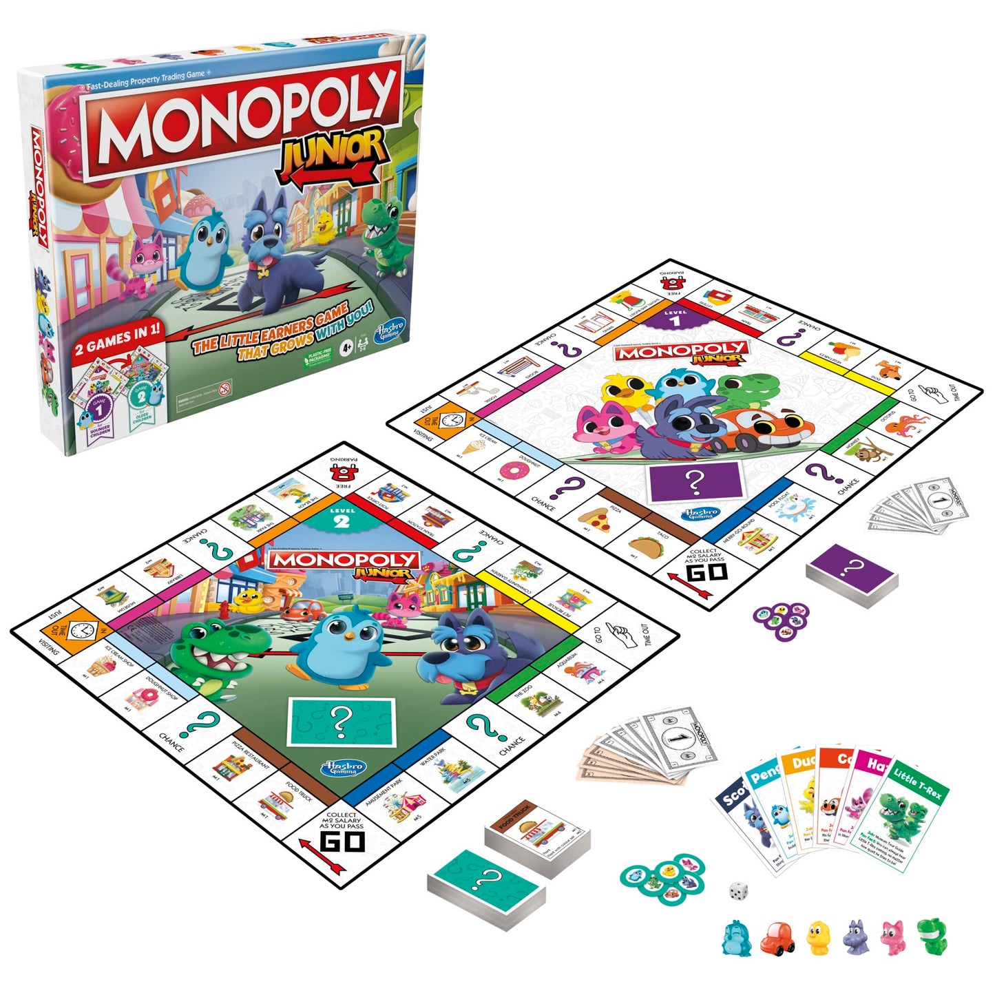 Hasbro Gaming Monopoly Junior, Family Board Game For 4+ Year Old Kids, Strategy Games For 2-6 Players, Fun Christmas And Birthday Party Gift Idea For Boys And Girls