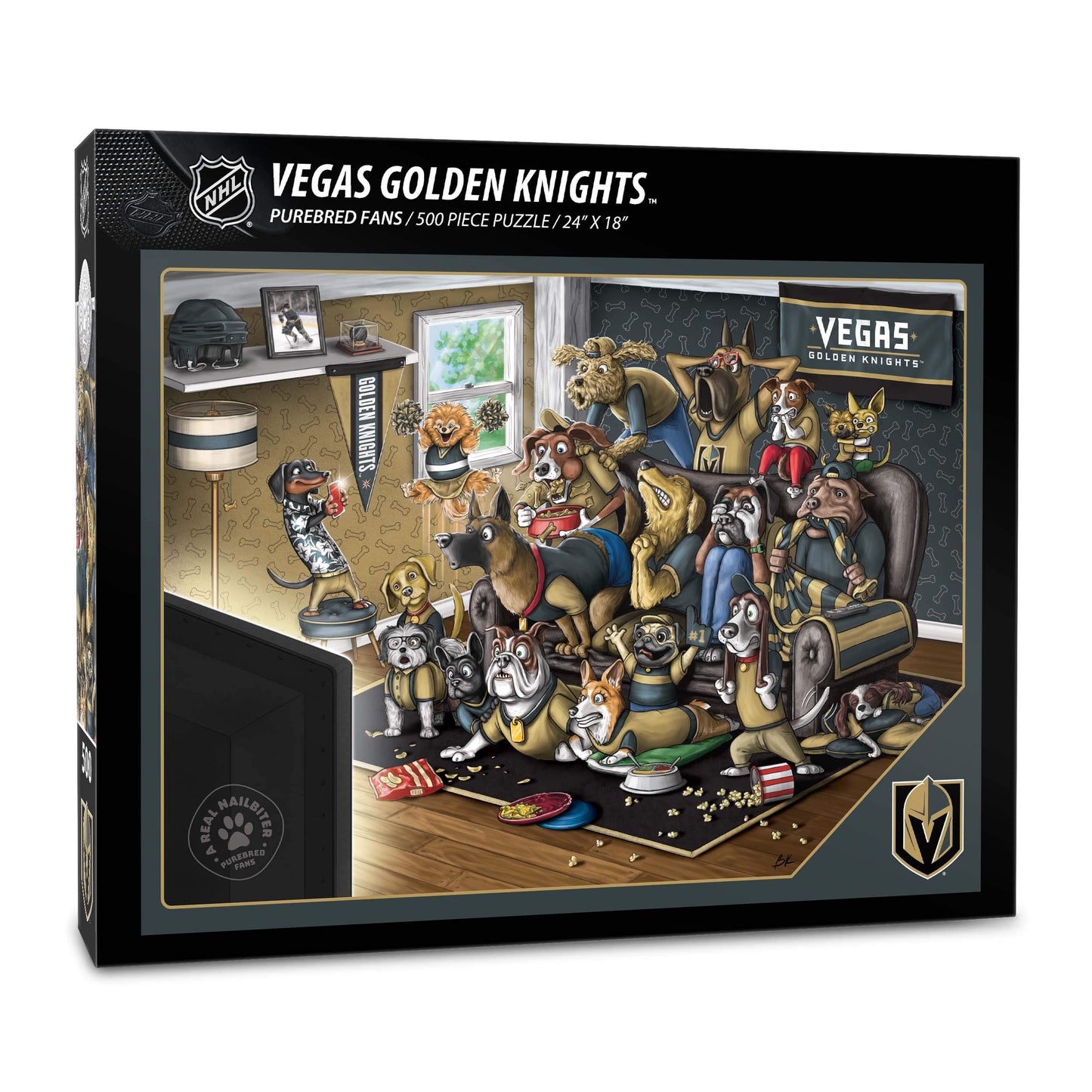 Youthefan Nhl Vegas Golden Knights Purebred Fans 500Pc Puzzle - A Real Nailbiter