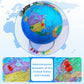 9'' World Globe For Kids Learning, Classroom Desk, Geographic Globe With Iron Stand & Colorful Magnetic Push Pins & Magnifier &