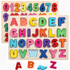Wooden Puzzles for Toddlers, Alphabet Number Learning Toys ABC Shape Puzzle Wood Montessori Preschool Early Education Learning T