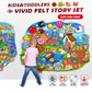SKOLESK 77 Pcs Farm Animals Felt Story Board Set Preschool Farmhouse Themed Early Learning Storytelling Flannel Board Interactiv