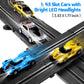 Slot Car Race Track Sets, 19Ft Electric Track With Led Lights And 4 Slot Cars, 2 Hand Controller And Racing Game Lap Counters, Race Track Set Features A Loop, Turns, And A Crossover For Boys Age 6-12