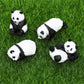 Onest 16 Pieces Mini Panda Figurines Set Miniature Model Pandas Bamboo Toys Pandas Cake Toppers Decoration Small Panda Figures F