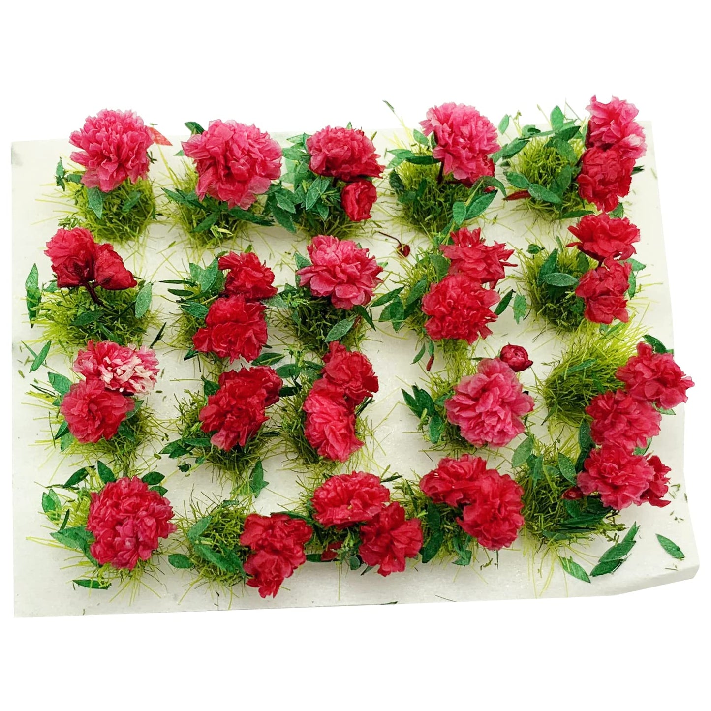 PrettyLife 20Pcs Miniature Flower Cluster Grass Flower Tufts for Mini Dollhouse Fairy Garden Railway Simulated Static Scenery Mi