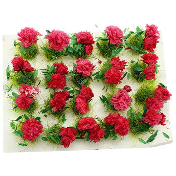 PrettyLife 20Pcs Miniature Flower Cluster Grass Flower Tufts for Mini Dollhouse Fairy Garden Railway Simulated Static Scenery Mi
