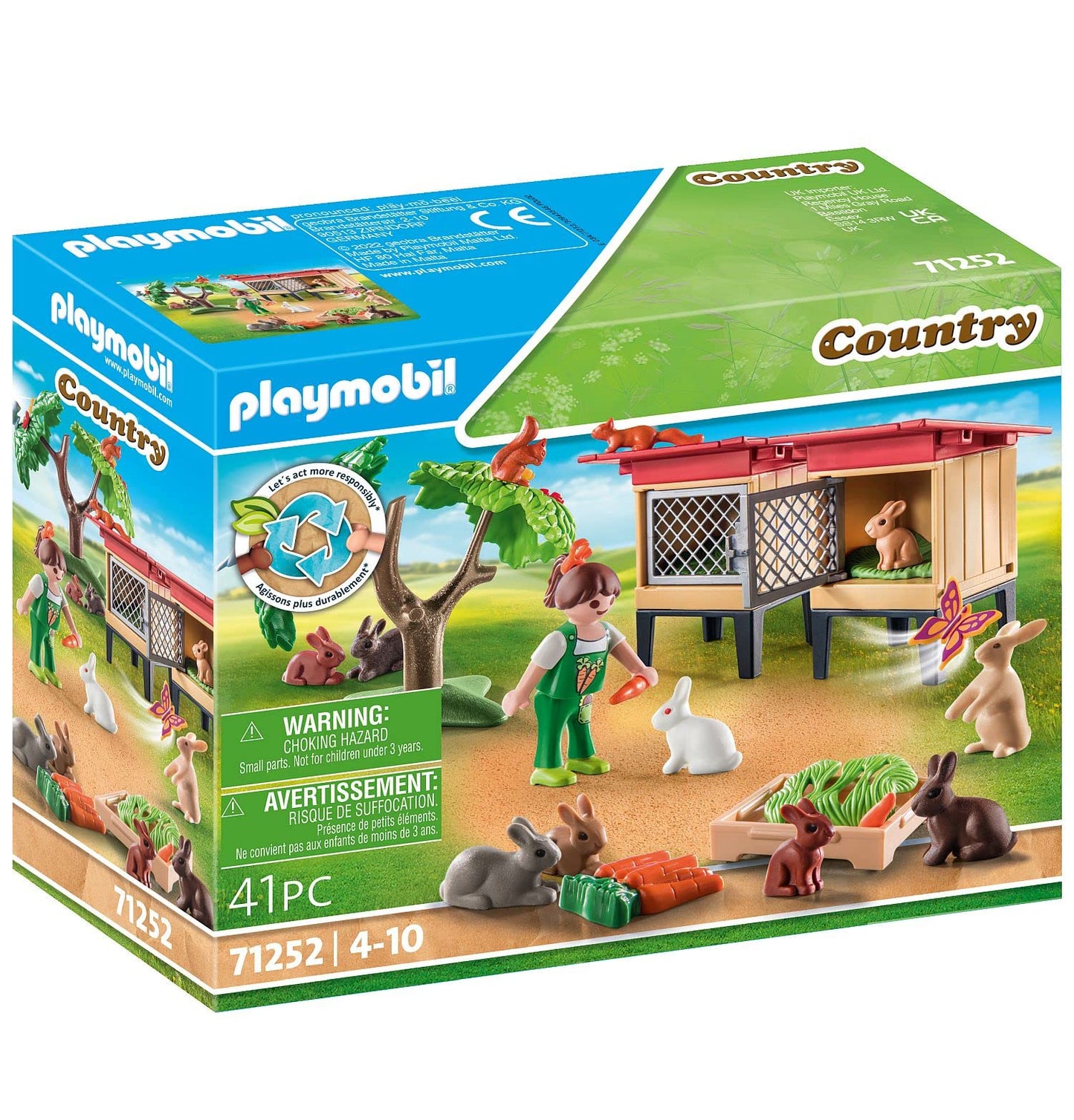 Playmobil Rabbit Hutch Toy - Multicolor Plastic Model 71252