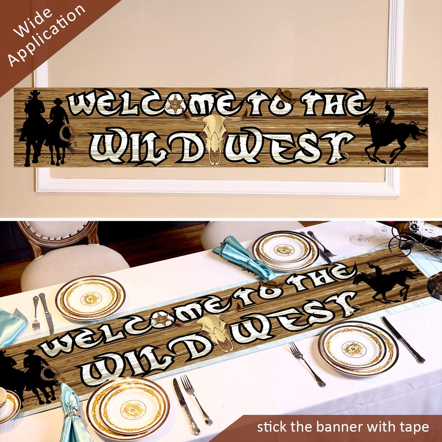 Blulu Western Party Decorations Cowboy Themed Banner Supplies Western Backdrop Photo Booth Wall Party Decor