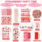 Sayglossy Strawberry Party Favors Set - 251 Pcs Gift Bags, Pencils, Notebooks, Bracelets, Keychains, Stickers - Perfect for Birthdays & Showers
