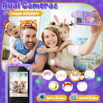 Kids Smart Phone Toys for Girls,Unicorn Gift Toys for Girls Ages 3-9 Christmas Birthday Gifts Mini Smart Phone Toys with 2.8'' T