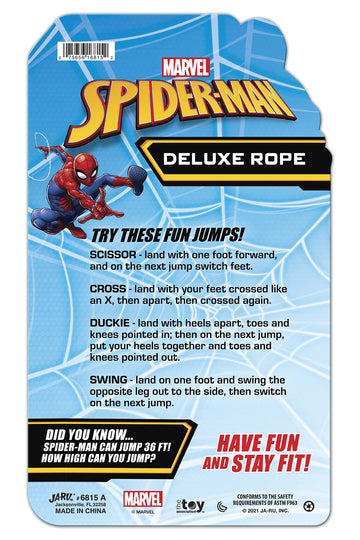 Ja-Ru Marvel Avengers Jump Rope For Kids (1 Skipping Rope) Super Hero Spiderman For Children. Fun Activity Games Stuffers Recreation Toy For Boys Outdoor Games 6815-1-Spid