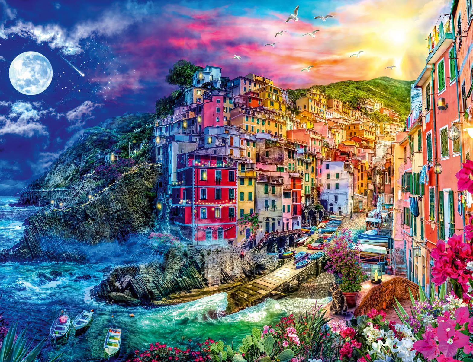 Ravensburger - Cinque Terre - 2000 Piece Jigsaw Puzzle - Featuring The Stunning Seaside Town in Italy - Beautiful  Vibrant Image - Frameable - enhanced Quality - Puzzles for mature-themeds