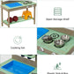 Mederra Kids Play Kitchen, Wood Mud Kitchen with Water Play Set & Cooking Toys for Outdoor, Gift for 3~8