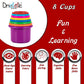 Driddle Colorful Stacking & Nesting Cups - 8 Cups Fun Color Learning Toy - Great Bath & Beach Toy For Baby Toddler & Kids - Preschool Game