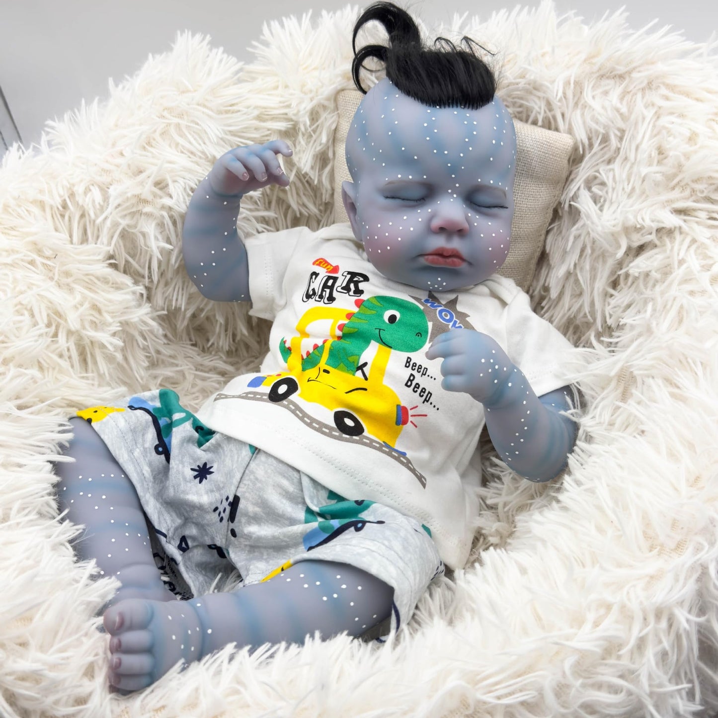 BNNPUU Reborn Baby Dolls 19 Inch Handmade Lifelike Baby Dolls Soft Fabric Body Like A Real Baby Reborn Closed Eyes Dolls