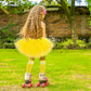 5 Layered Tutu Skirt For Kids Tulle Tutu Skirt With Tube Socks Princess Runners Costumes Cosplay For Girls Kids(Yellow,Kid)