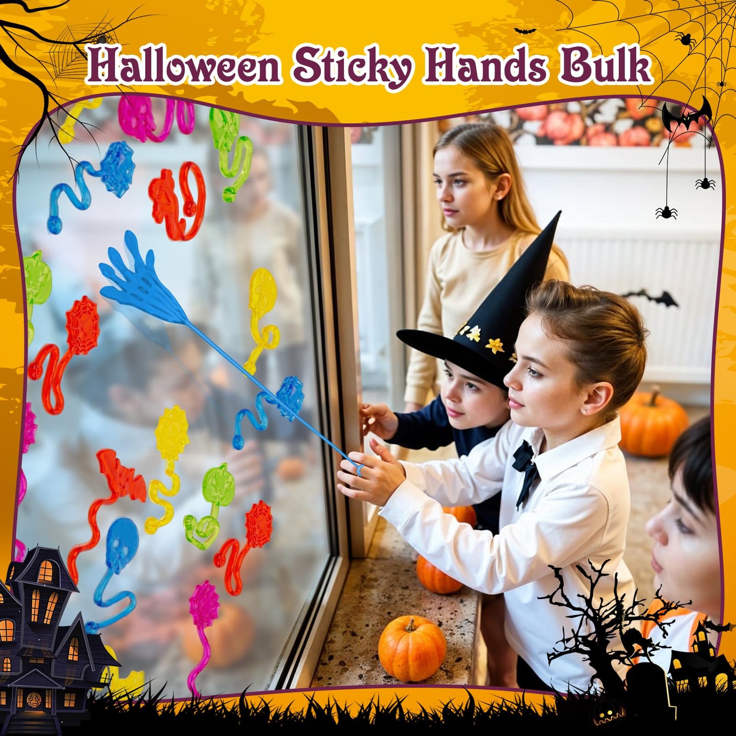 30 PCS Sticky Hands Bulk Halloween Party Favors for Kids 4-8 8-12 Slappy Hand Toys,Goody Bag Stuffers,Bulk Birthday Favors,Small