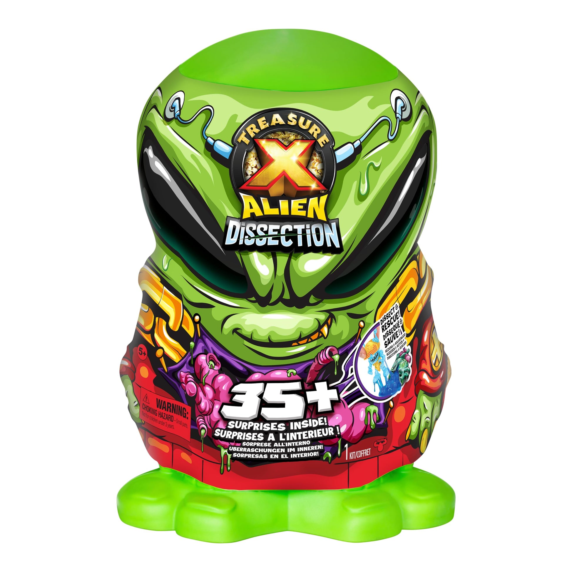 TREASURE X Mega Alien Dissection with 35 Plus Surprises Inside | Dissect The 12 Tall Alien | Rescue The 4 Alien Treasure Hunters | Discover Alien   Stickers  Plus 4 Alien Treasures
