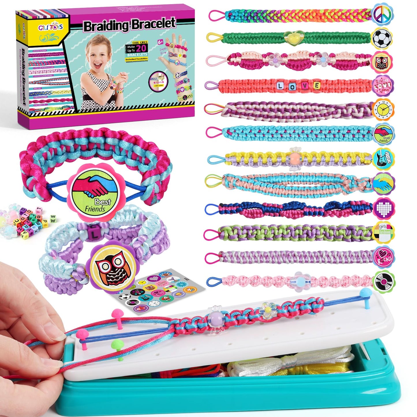 GILI Friendship Bracelet Making Kit for Girls Age 8-12 - DIY Arts and Crafts Toys - Best Christmas Birthday Gifts Ideas for Girl