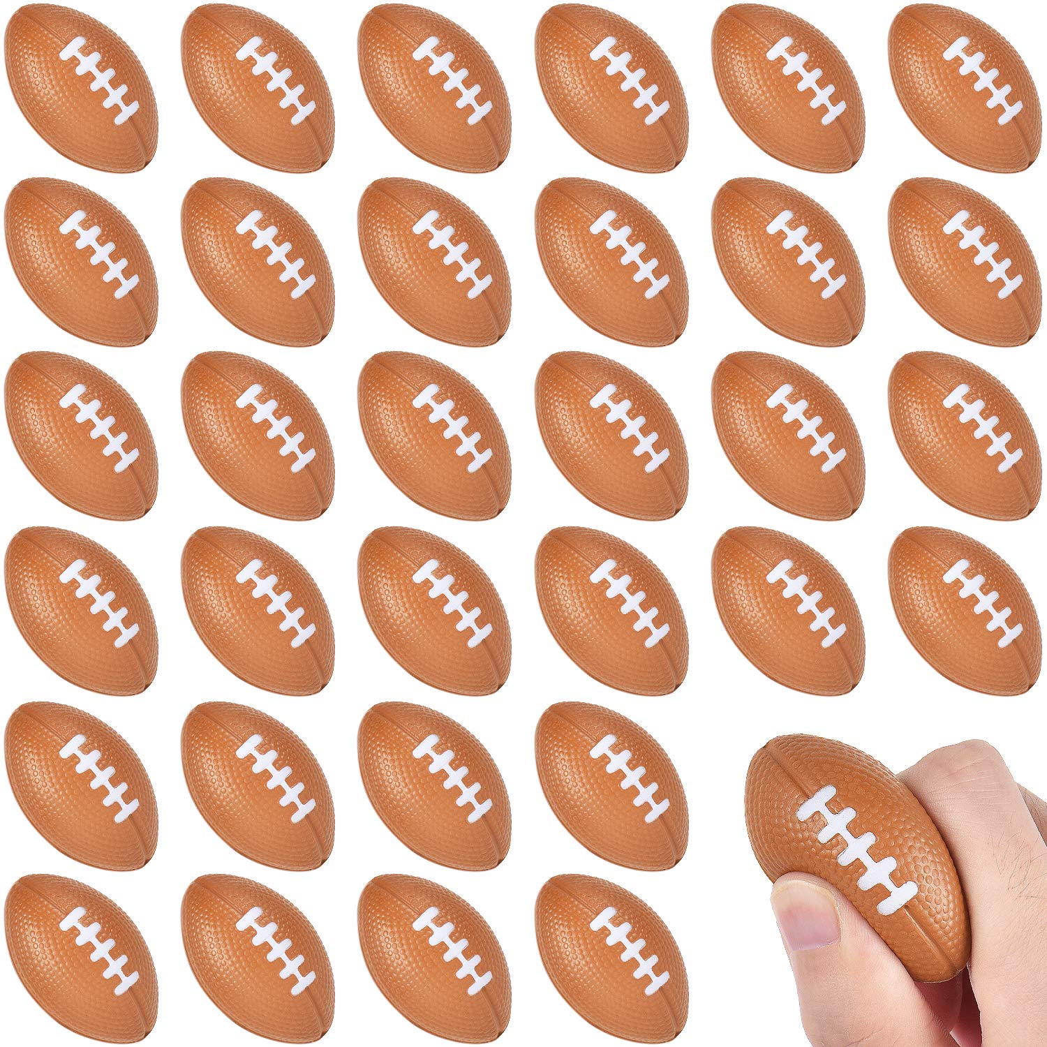 Uogw 36Packs Football Stress Balls,Superbowl Decoration Party Favor,Mini Foam Squeeze Sports Balls for Party Supplies and Outdoo