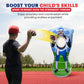 Preferred Toys Inflatable Football Target - Double-Sided Toss Game, 65 Inch, Red/Blue, Includes Mini Footballs for Indoor/Outdoor Fun