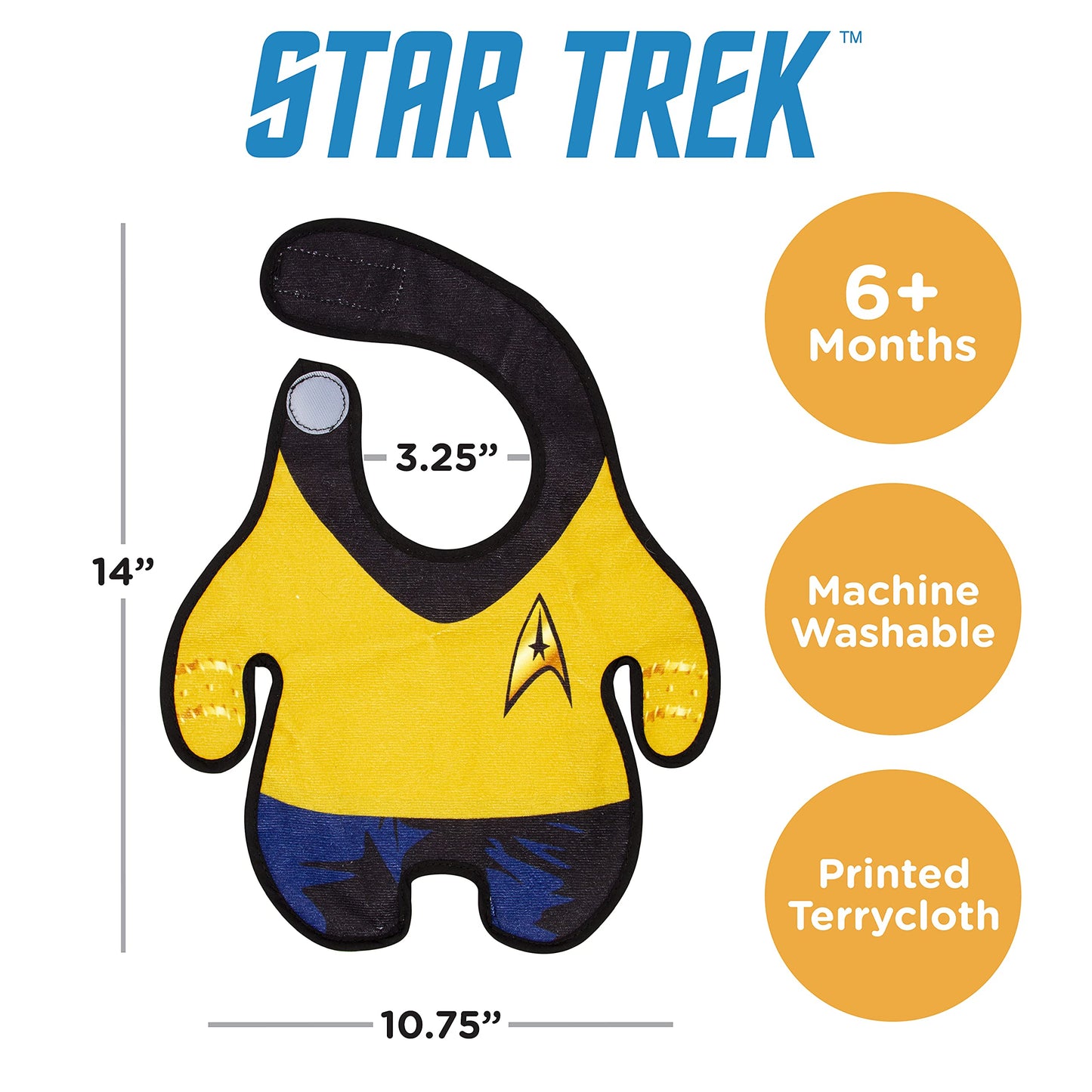 AQUARIUS GAMAGO Star Trek Command Bib - One-Size, Plastic, Series Command, Model SP1019