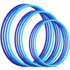 Syhood 12 Pcs Toy Color Hoop Plastic Detachable Adjustable Hoop Light Weight Exercise Fitness Equipment Toy Waist Ring for mature-themed Party  3 Sizes(Gradient Blue)