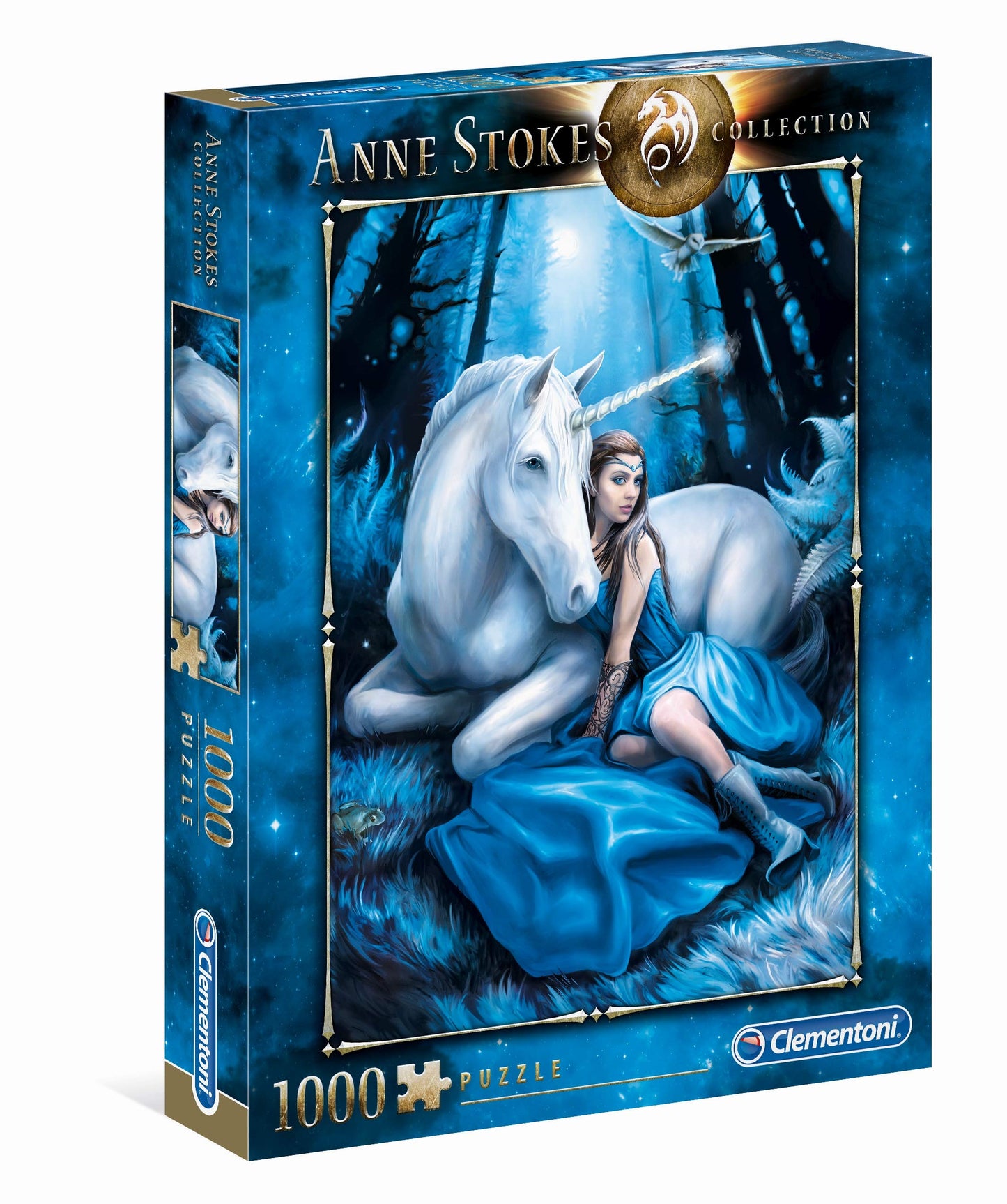 Clementoni - 39462 - Anne Stokes Collection Puzzle for Adults and Children - Blue Moon - 1000 Pieces