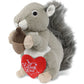 DolliBu I Love You Valentine Plush Grey Squirrel - Cute Stuffed Animal with Red Heart and Name Personalization Gift for Valentines Day  Birthday  Anniversary  Romantic Date - 8 Inches