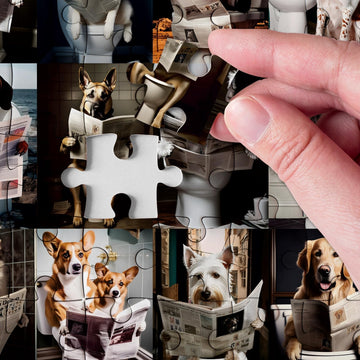 Pooping Dogs Puzzles 1000 Piece For Adults, Animal Jigsaw Puzzles 1000 Pieces, Funny Puppy Puzzles Prank Puzzle Dog Pooping