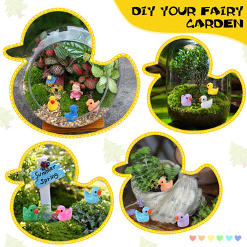 GliSun 220 Pieces Mini Resin Ducks Tiny Duck for Garden Micro Landscape Ornament Dollhouse Prank Christmas Falloween Birthday Pa