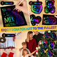 GLCSC 60 Pcs Scratch Art for Kids, Rainbow Scratch Paper, Black Magic Scratch Off Craft Set for 3 4 5 6 7 8 9 10 Years Old Girls