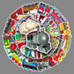 100 Pcs Train Stickers, Vinyl Waterproof Train Stickers For Water Bottles, Laptop, Notebook, Scrapbook, Luggage, Cell Phone, Ska