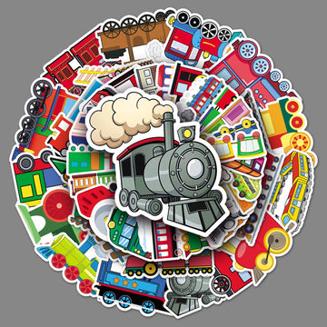 100 Pcs Train Stickers, Vinyl Waterproof Train Stickers For Water Bottles, Laptop, Notebook, Scrapbook, Luggage, Cell Phone, Ska