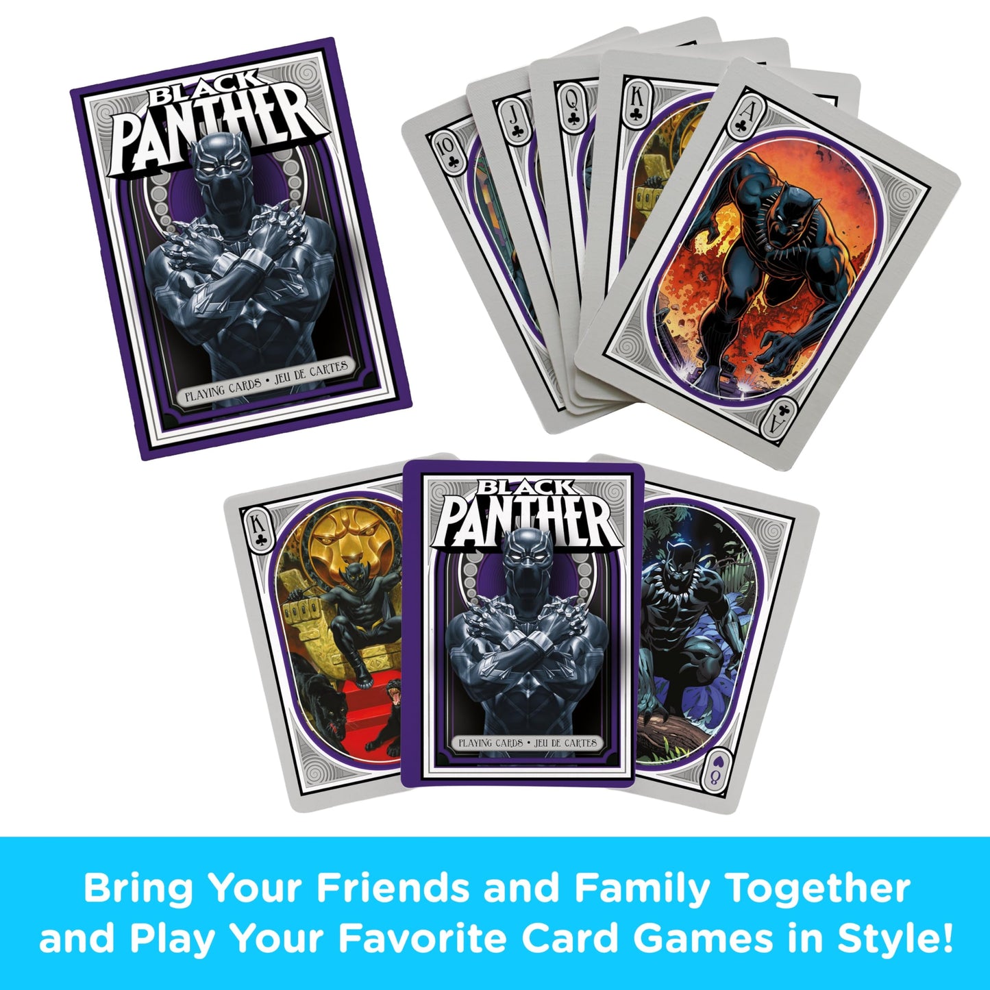 Aquarius Marvel Comics Black Panther Playing Cards - Black Panther Themed Deck Of Cards For Your Favorite Card Games - Officially Licensed Marvel Comics Merchandise & Collectibles