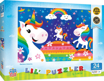 Masterpieces Lil Puzzler 24 Piece Jigsaw Puzzle For Kids - Rainbow Unicorns - 19''X14''