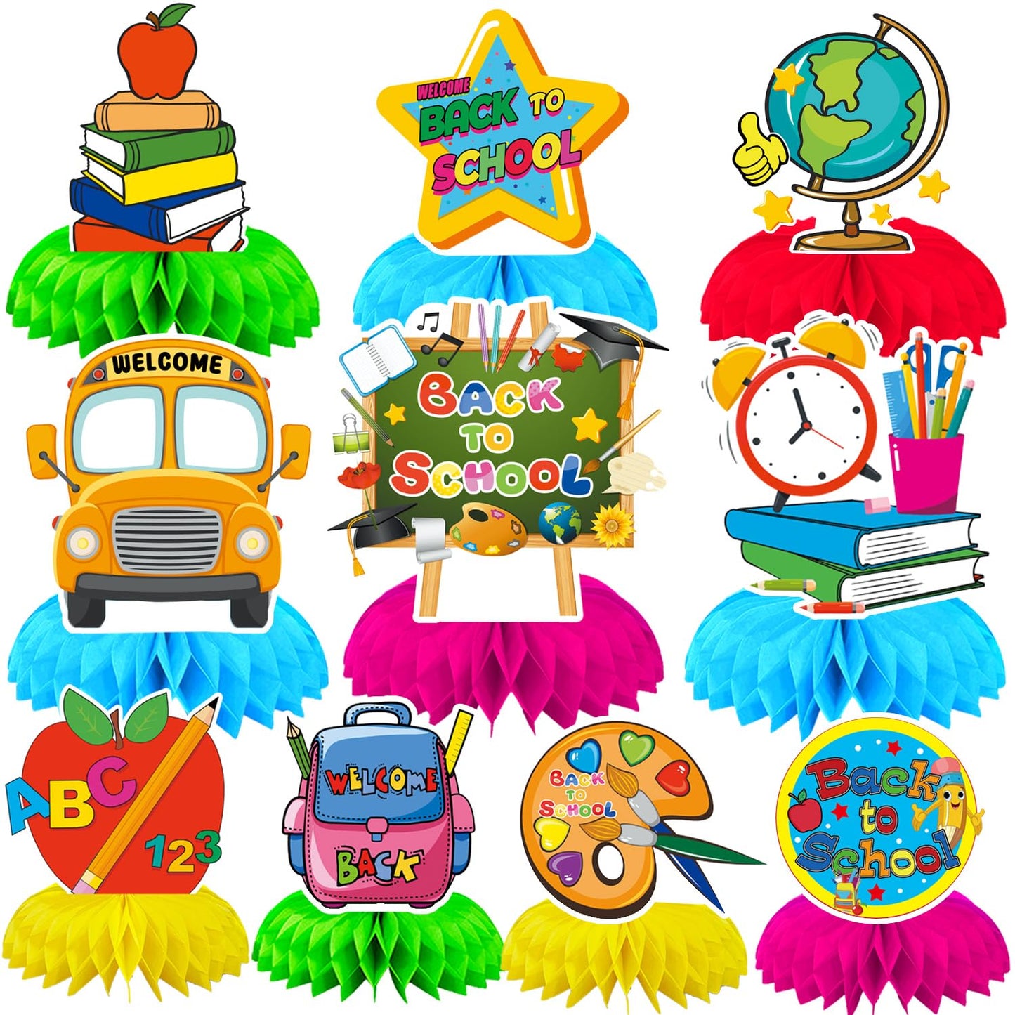 DTOFOOT 10 Pieces Back to School Decorations, Back to School Centerpieces for Tables Back to School Table Decorations Back to Sc