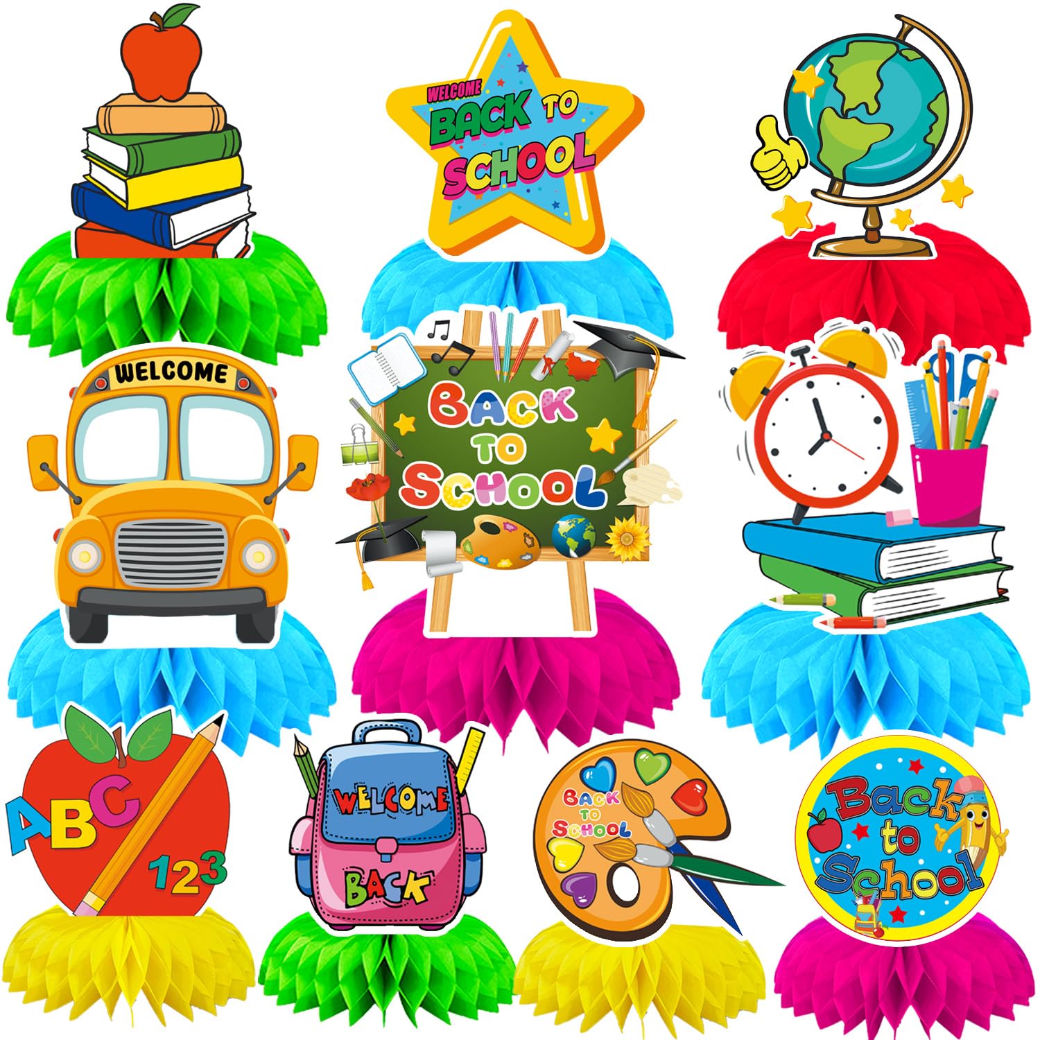 DTOFOOT 10 Pieces Back to School Decorations, Back to School Centerpieces for Tables Back to School Table Decorations Back to Sc