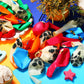 Zhanmai 50 Pcs Hawaiian Party Balloon Decorations, Aloha Tropical Luau Latex Balloons For Hawaiian Luau Party Summer Beach Birthday Tiki Bar Wedding Supplies (Cute Birds)