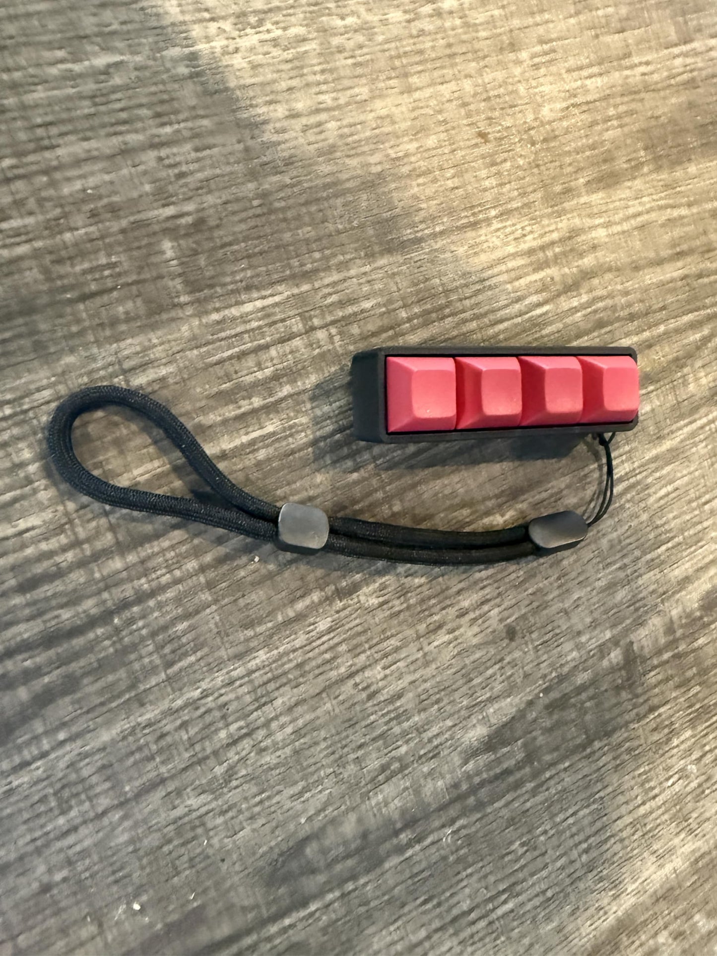 Zkeebs Four-Button Clicky Mechanical Switch Fidget Toy - Plastic, Red Keycaps, Black Base, Stress Relief, ADHD Stim Toy