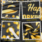 Yoirrat Happy Work Anniversary Banner - Gold & Black Polyester Backdrop, 70.8" x 43.3" for Employee Appreciation