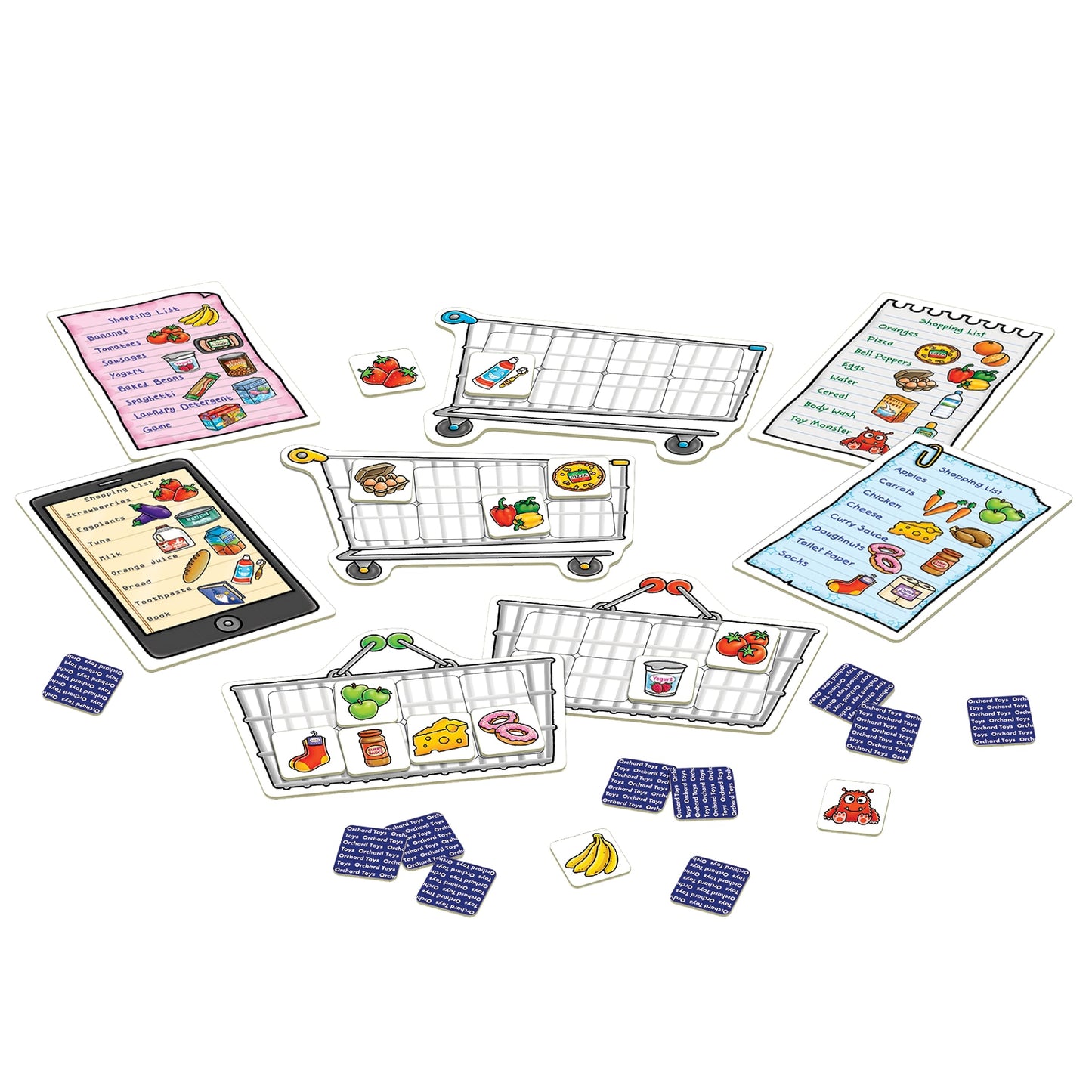 ORCHARD TOYS Shopping List Memory Game for Ages 3-7, 2-4 Players, Multicolor, Model 91026