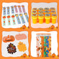 Atonofun 158 Pcs Thanksgiving Party Favors, Thanksgiving Stationery Set with Mini Notebook Stampers Pencils Erasers Tattoo Stick