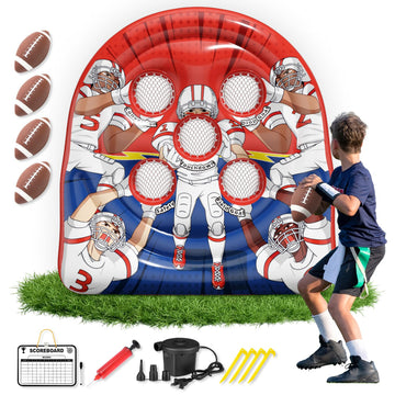 Football Target Toss Game - Inflatable Football tossing Target Toy for Kids Carnival Games Party