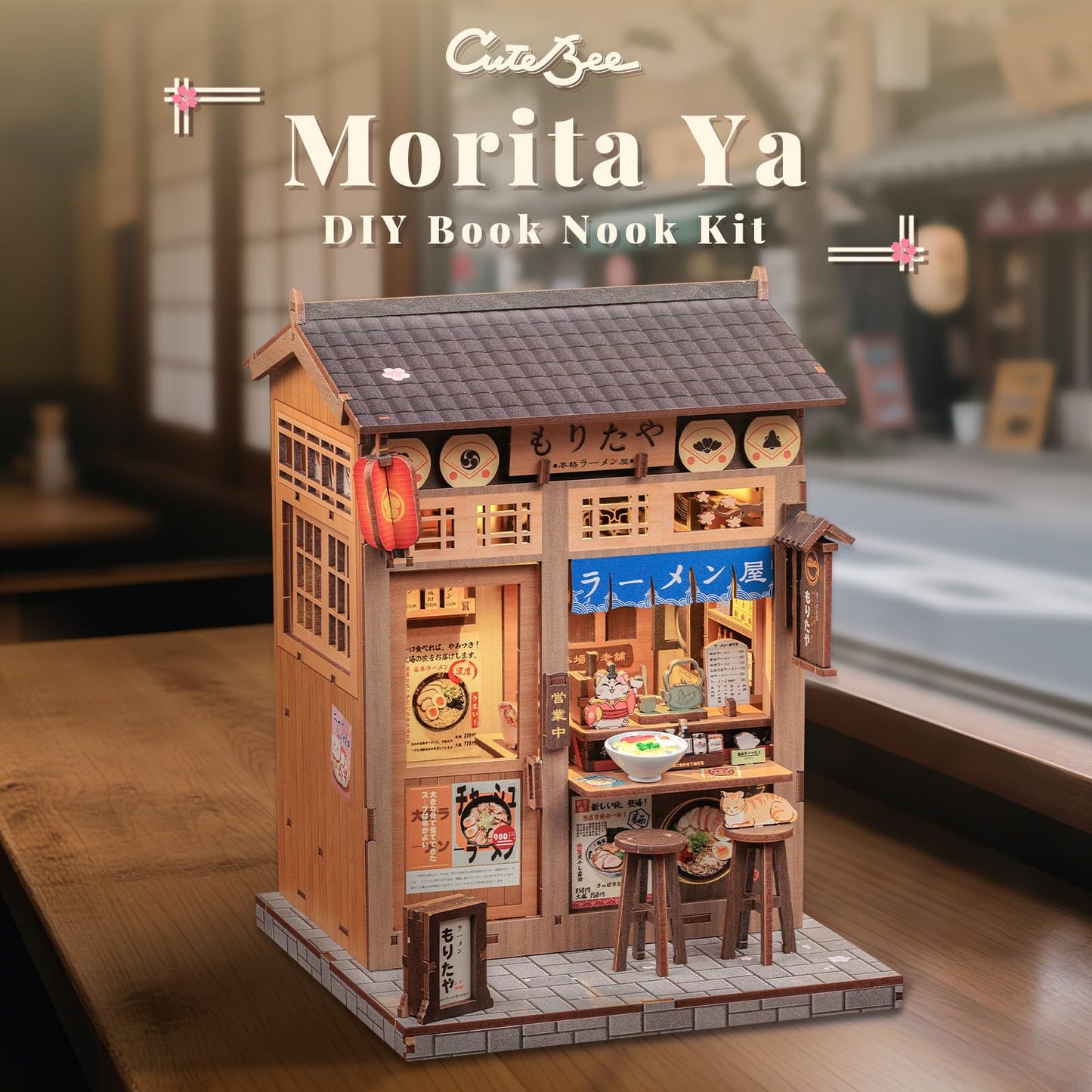 CUTEBEE DIY Miniature House Kit, Colorful 3D Wooden Puzzle, Model CWGB401-DC, Perfect for Adults & Teens, Great Craft Gift Idea