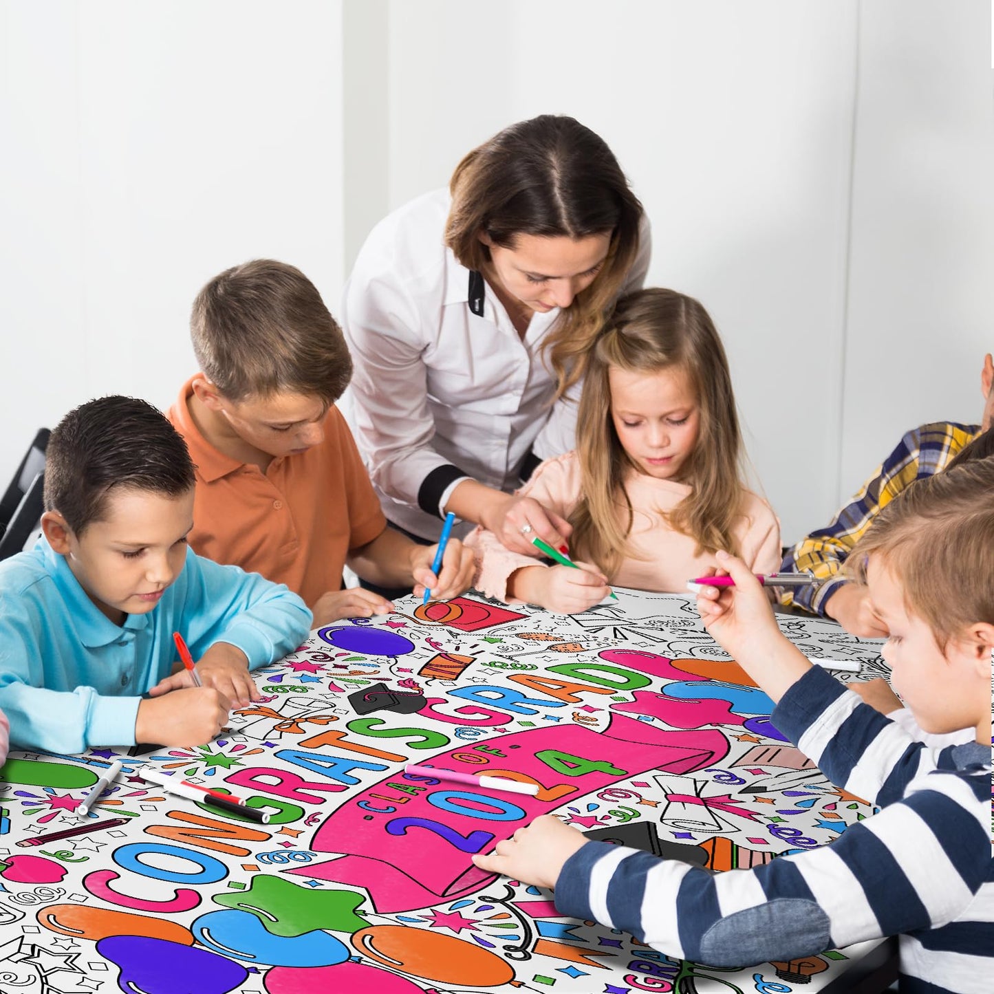 Gatherfun Graduation Party Giant Coloring Poster - 31.5X 72 Inches - Versatile Classroom Wall D  Cor & Graduation Activity - Cla