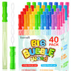 Inscraft 40 Pack 14 Big Bubble Wands  8 Colors Mix Bulk for Summer Toy  Outdoor/Indoor Activity Use  Easter  Birthday  Graduation  Shower  Bubbles Party Favors Supplies for Kids