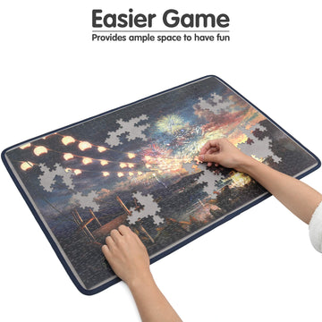 Tektalk Portable Jigsaw Puzzle Mat - Non-Slip Surface for Up to 1000 Pieces, Ideal Puzzle Storage Solution Without Dustproof Cover